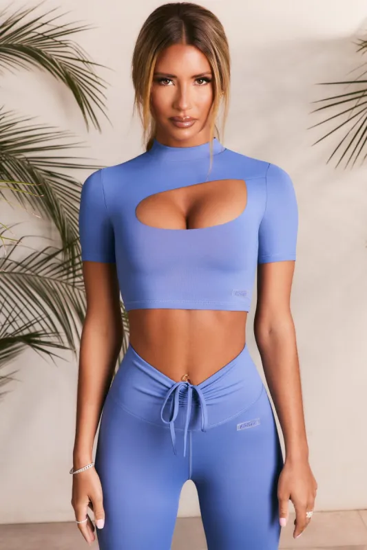 Power Up - Crop Top in  Blue Violet sold by Bo + Tee