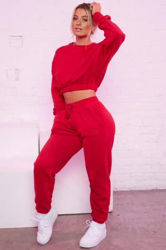 Take Care Petite - Joggers in Red sold by Bo + Tee