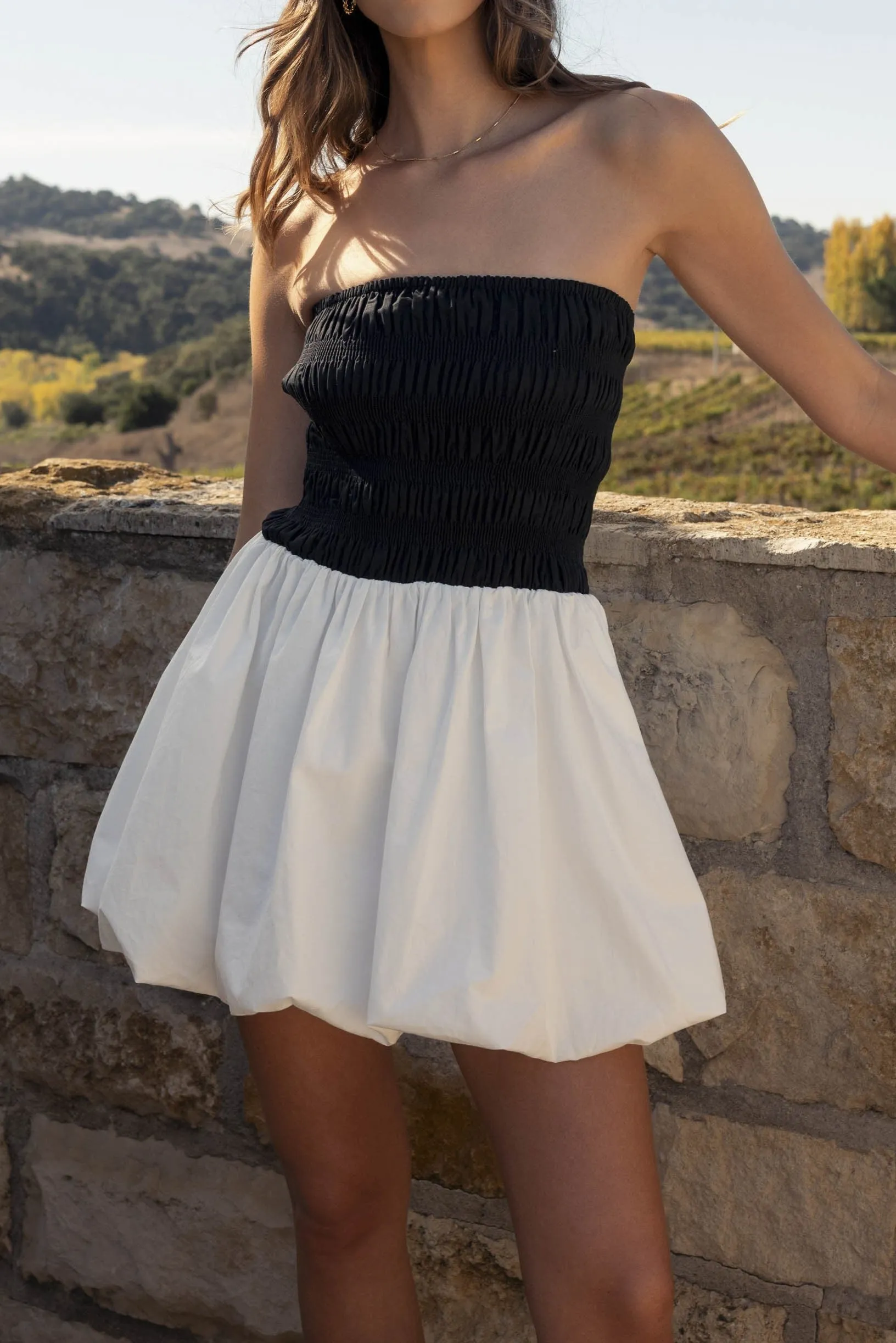 Two-Tone Strapless Bubble Mini Dress sold by Evercado product image thumbnail 2