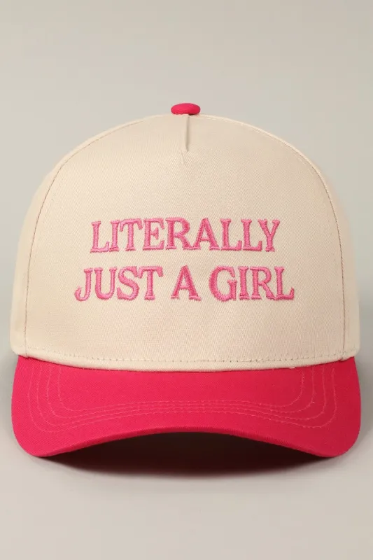 Literally Just a Girl Two Tone Trucker Hat sold by Evercado