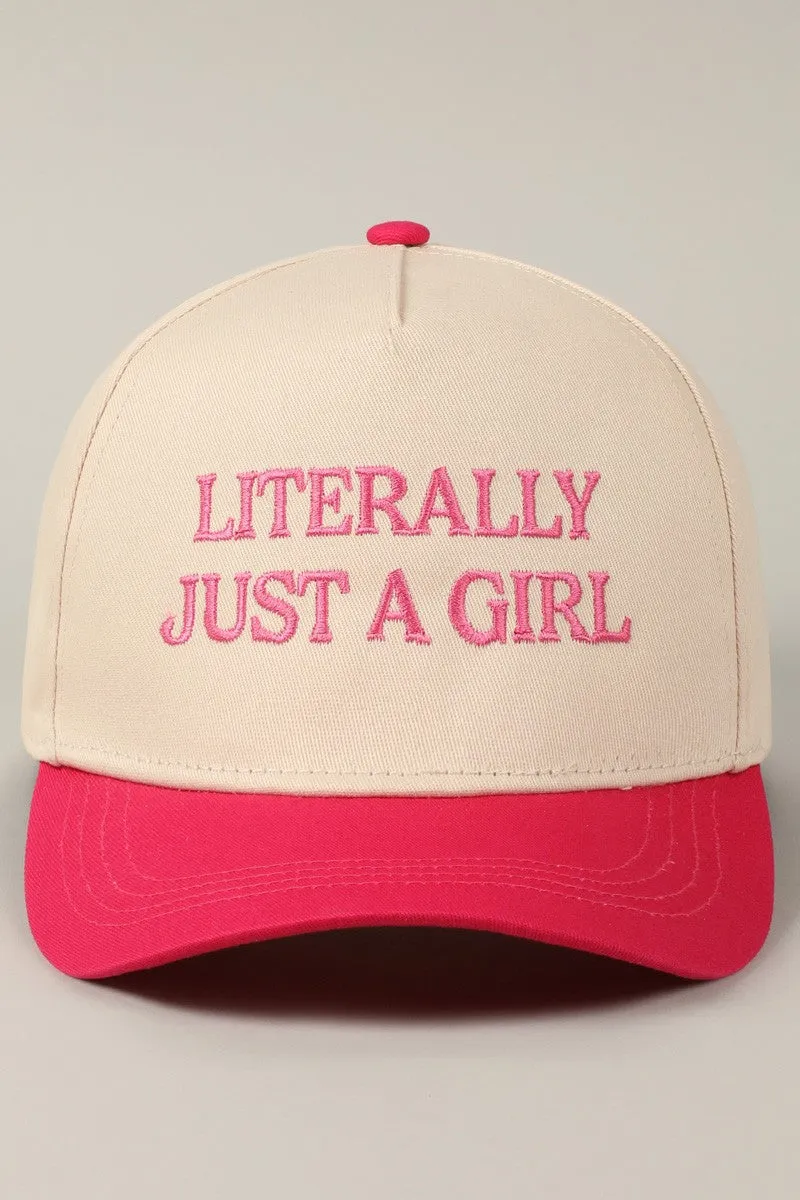 Literally Just a Girl Two Tone Trucker Hat sold by Evercado