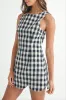 Gingham Scallop-Hem Mini Dress sold by Evercado