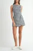 Gingham Scallop-Hem Mini Dress sold by Evercado