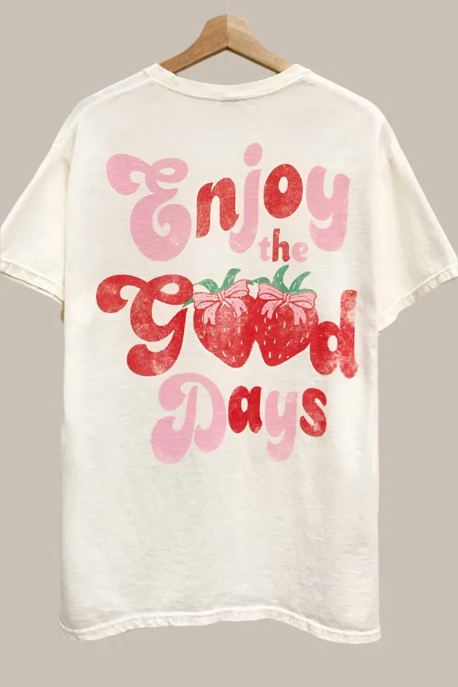 Enjoy The Good Days Berry Oversized T-Shirt sold by Evercado product image thumbnail 3