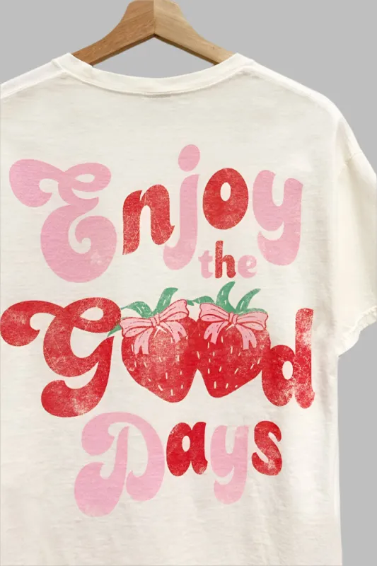Enjoy The Good Days Berry Oversized T-Shirt sold by Evercado