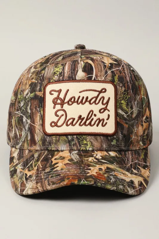 Howdy Darlin' Patch Camo Trucker Hat sold by Evercado