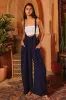 Boho Wide Leg Textured Suspender Pants sold by Evercado