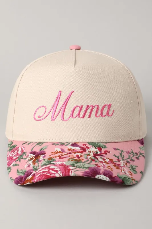 Mama Embroidery Floral Two-Tone Trucker Hat sold by Evercado