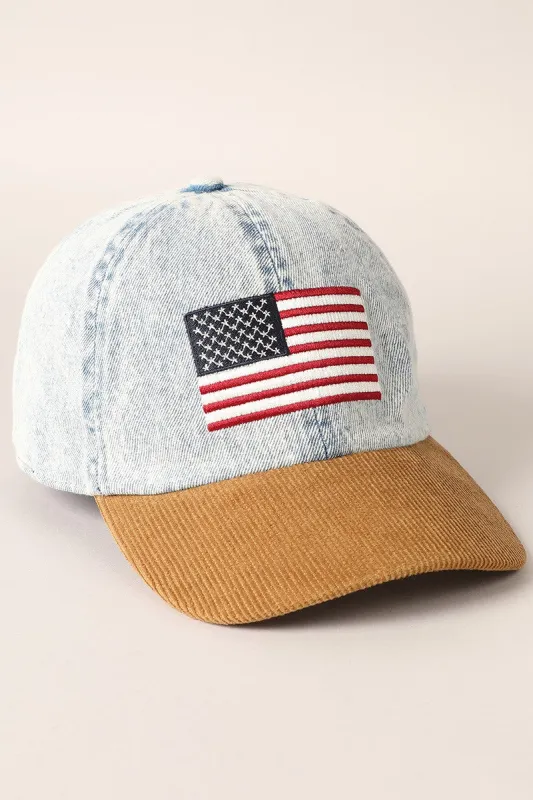 Vintage Denim USA Flag Cap sold by Evercado