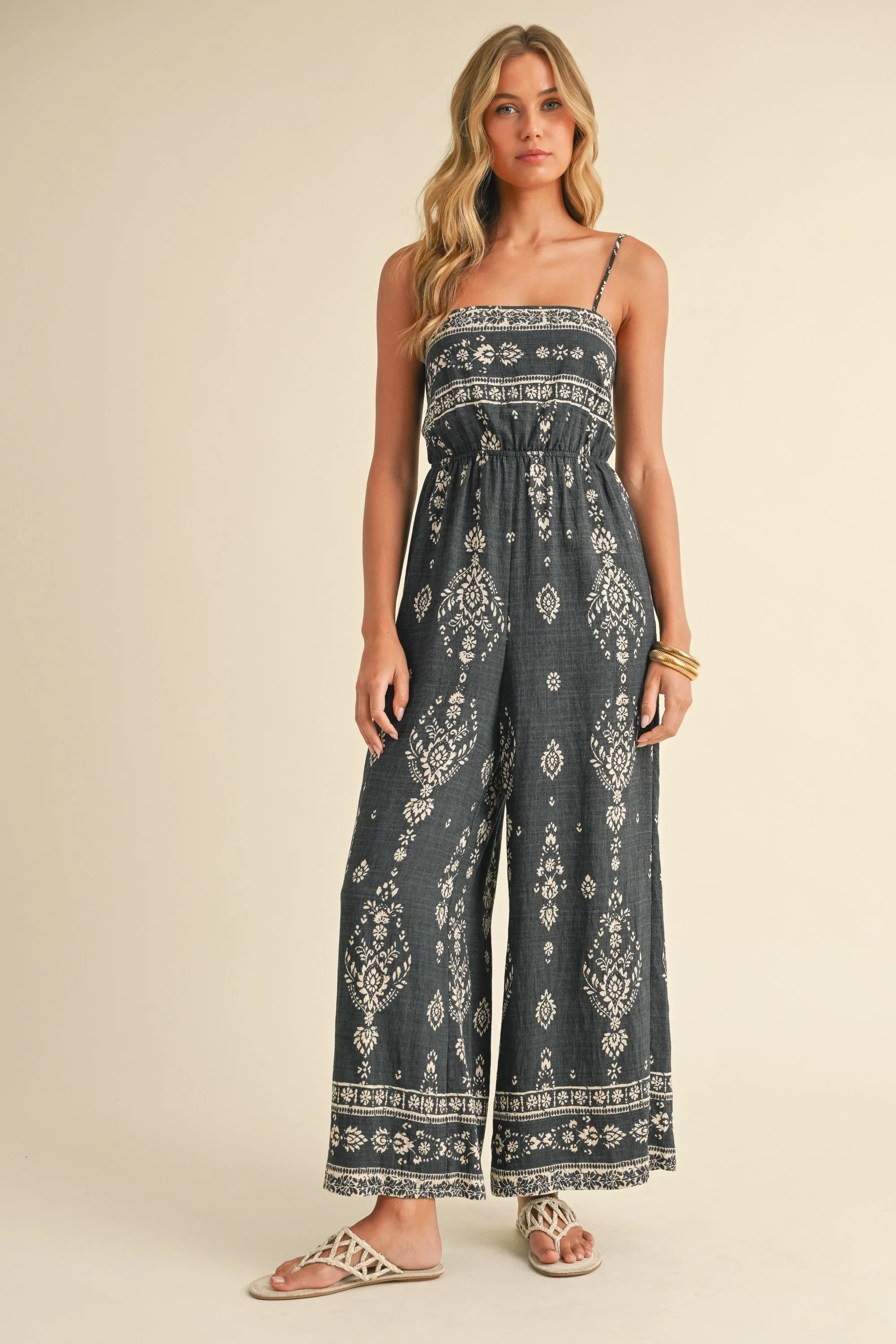Boho Printed Wide-Leg Jumpsuit sold by Evercado product image thumbnail 5