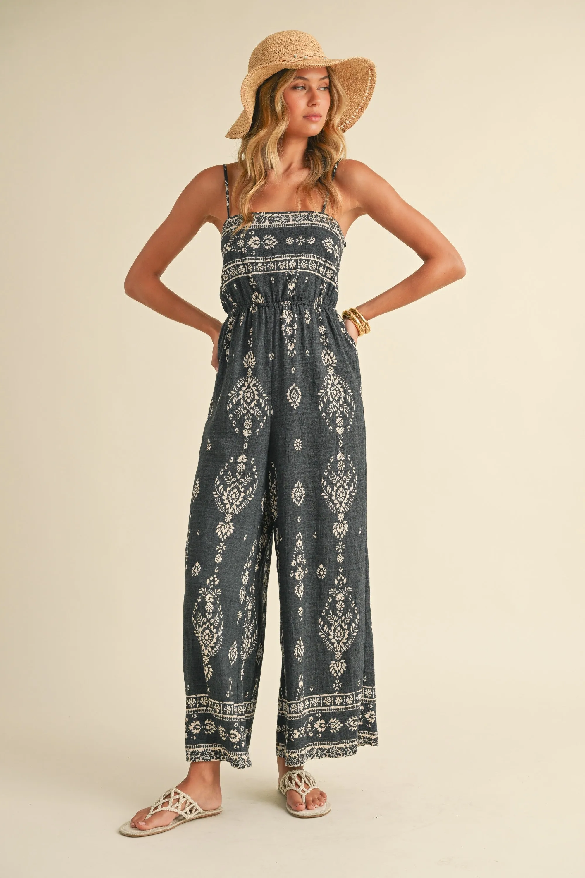 Boho Printed Wide-Leg Jumpsuit sold by Evercado product image thumbnail 2
