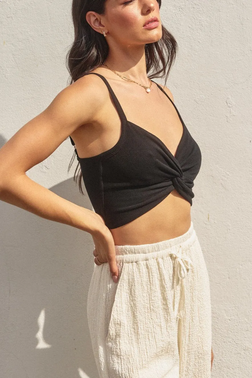Twist-Front Ribbed Crop Top sold by Evercado product image thumbnail 5