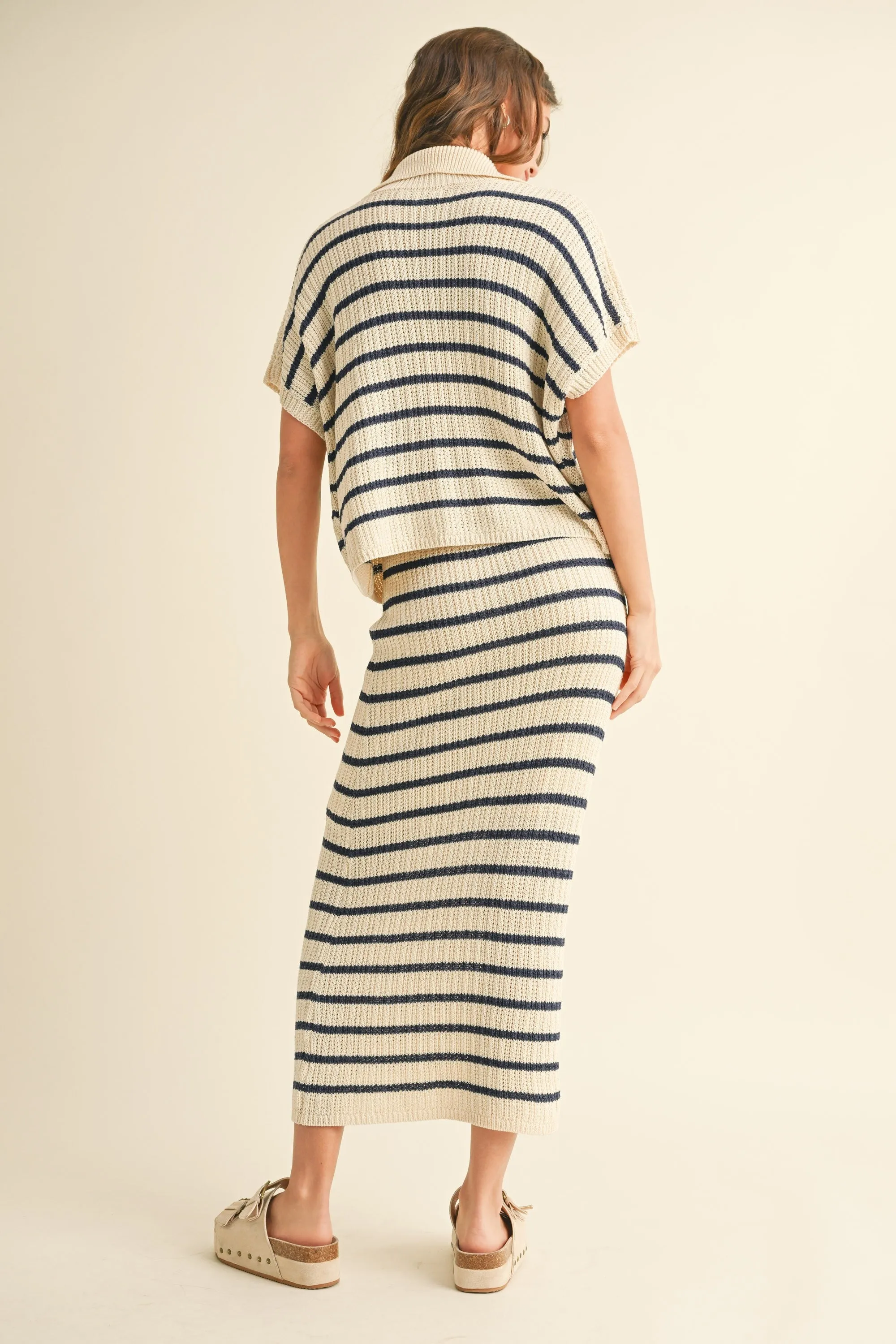 Striped Knit Midi Skirt sold by Evercado product image thumbnail 4