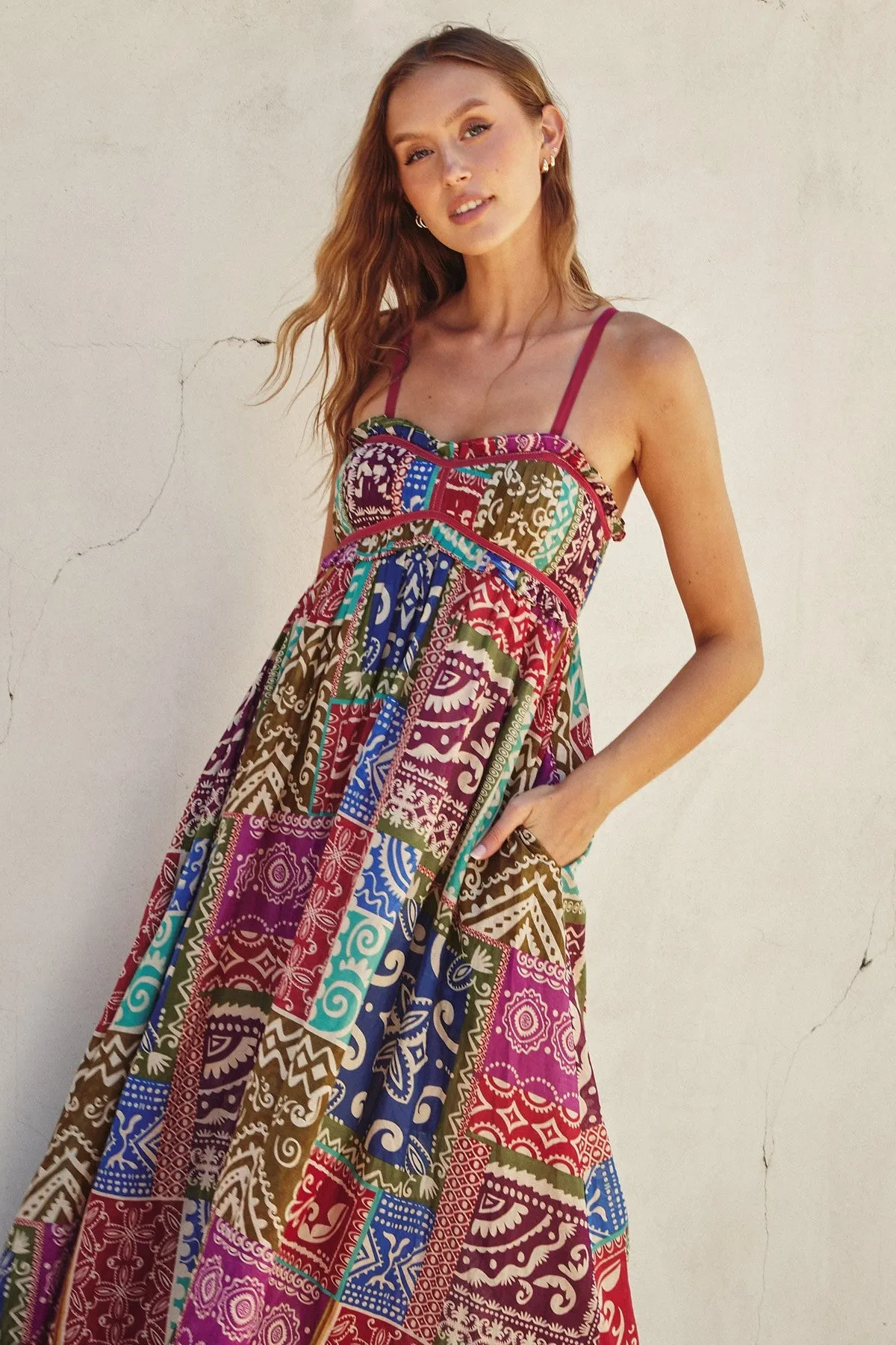 Boho Printed Maxi Flare Dress sold by Evercado product image thumbnail 3