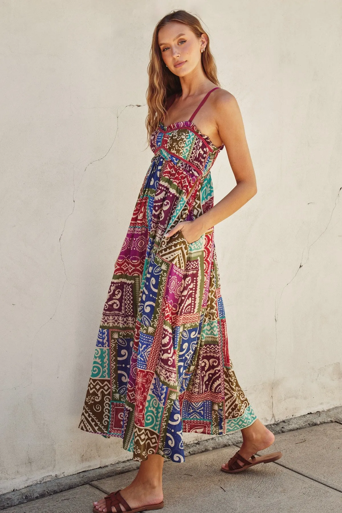 Boho Printed Maxi Flare Dress sold by Evercado product image thumbnail 4
