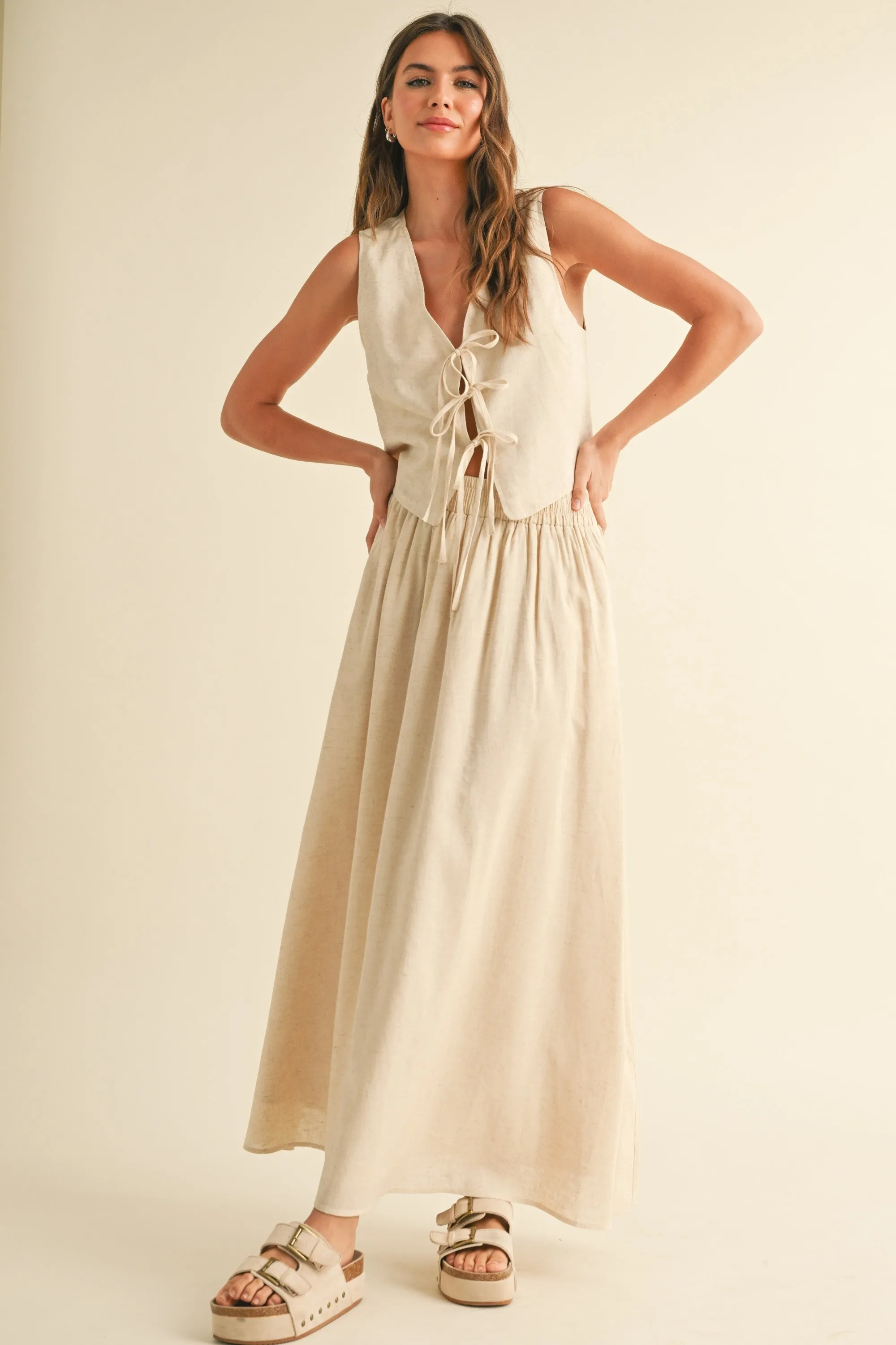 Maxi Linen Skirt sold by Evercado product image thumbnail 4