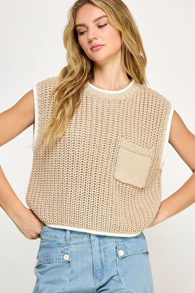 Soft Chunky Knit Sweater Vest sold by Evercado product image thumbnail 3
