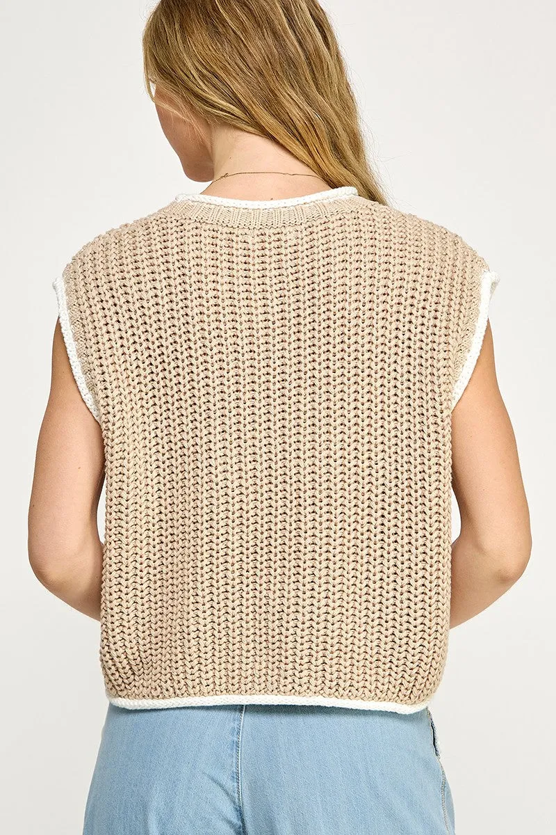 Soft Chunky Knit Sweater Vest sold by Evercado product image thumbnail 4