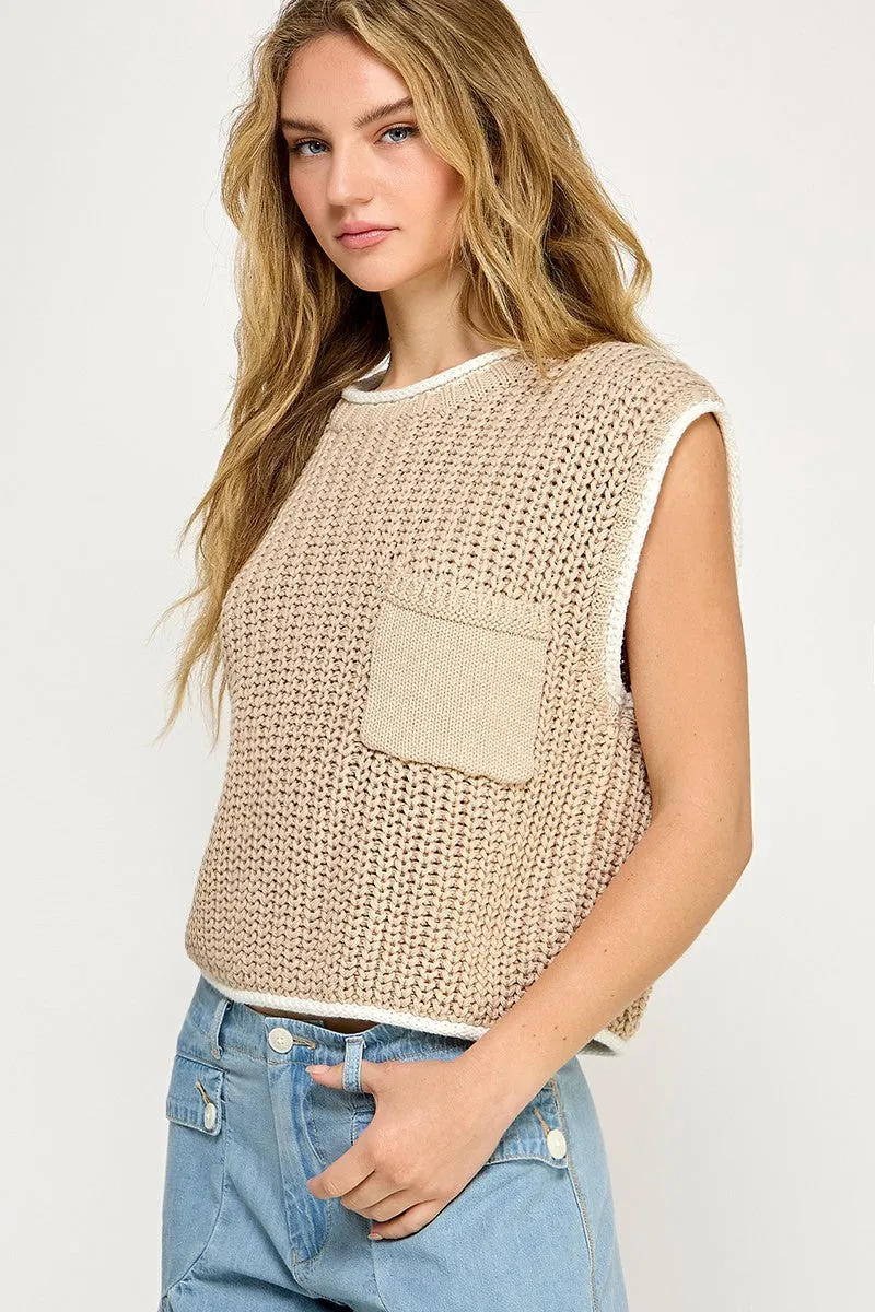 Soft Chunky Knit Sweater Vest sold by Evercado product image thumbnail 2