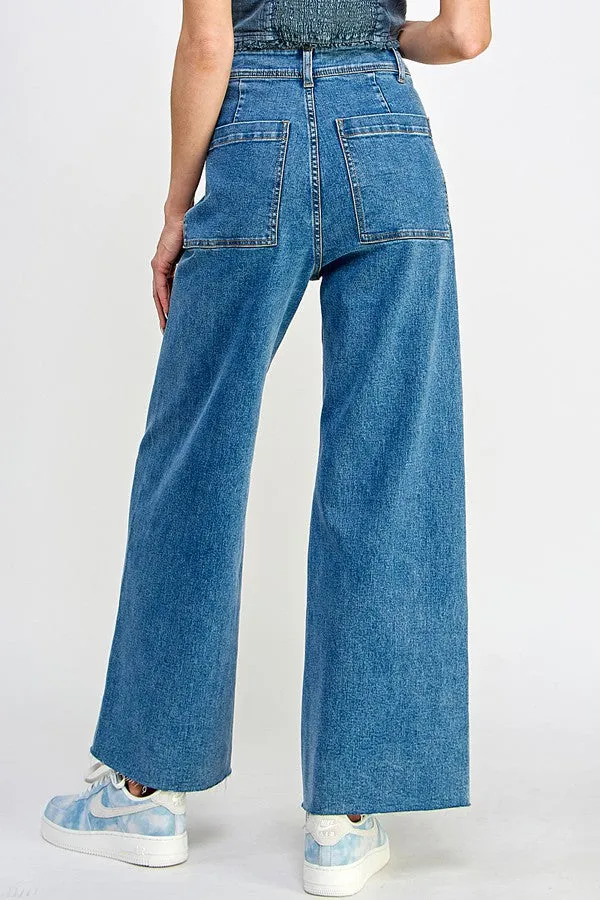 High Rise Wide Leg Marine Jeans sold by Evercado product image thumbnail 3