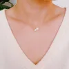 Single Pearl & Diamond Necklace sold by Evercado