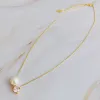 Single Pearl & Diamond Necklace sold by Evercado