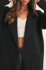 Collared Sweater Knit Long Jacket sold by Evercado