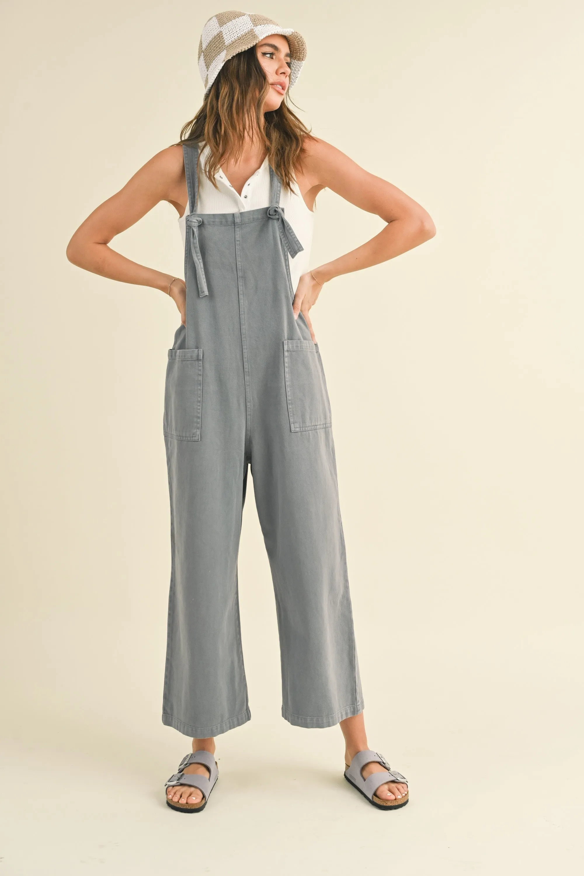 Washed Tencel Cute Jumpsuit sold by Evercado