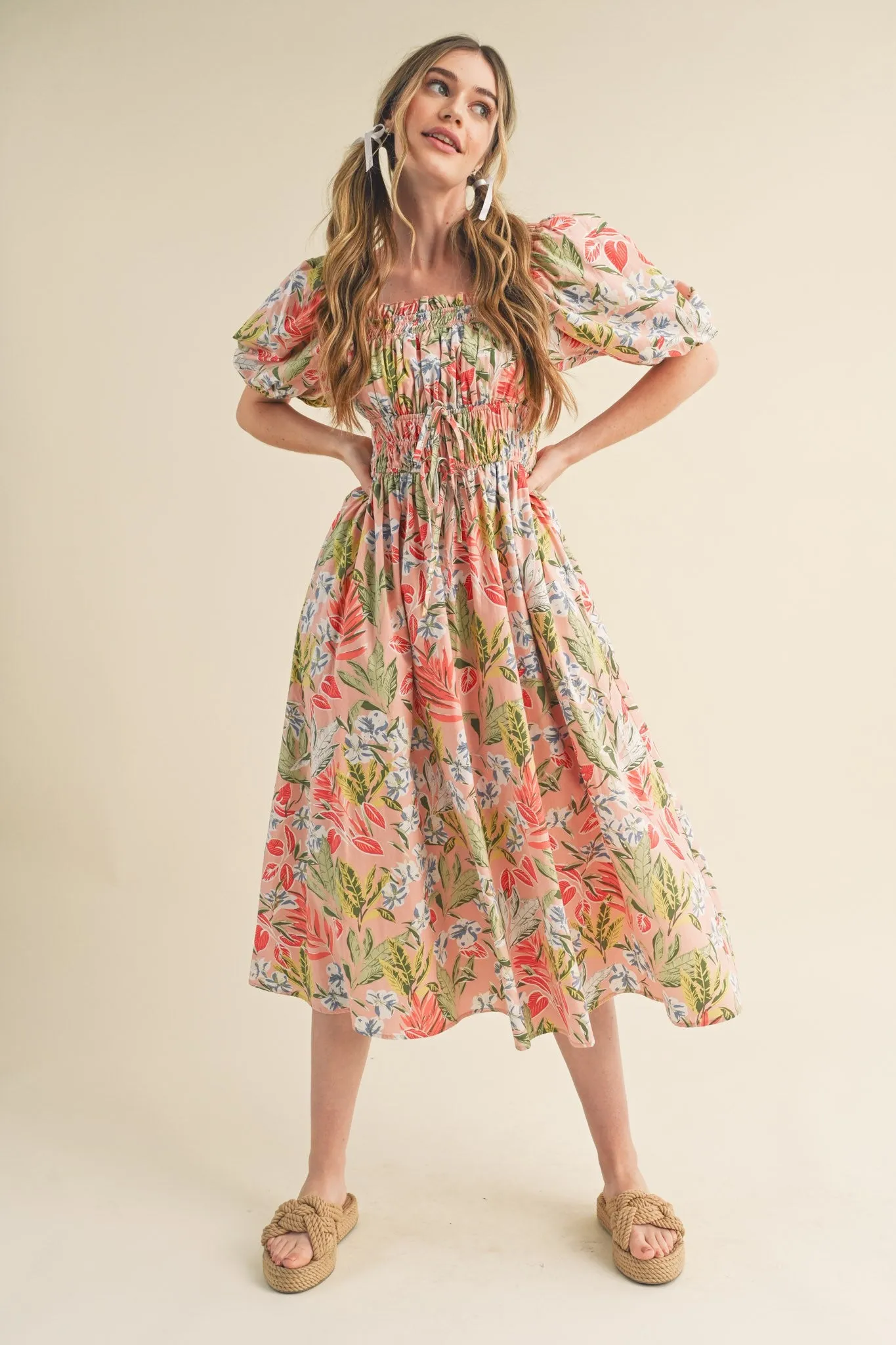 Floral Midi Dress sold by Evercado