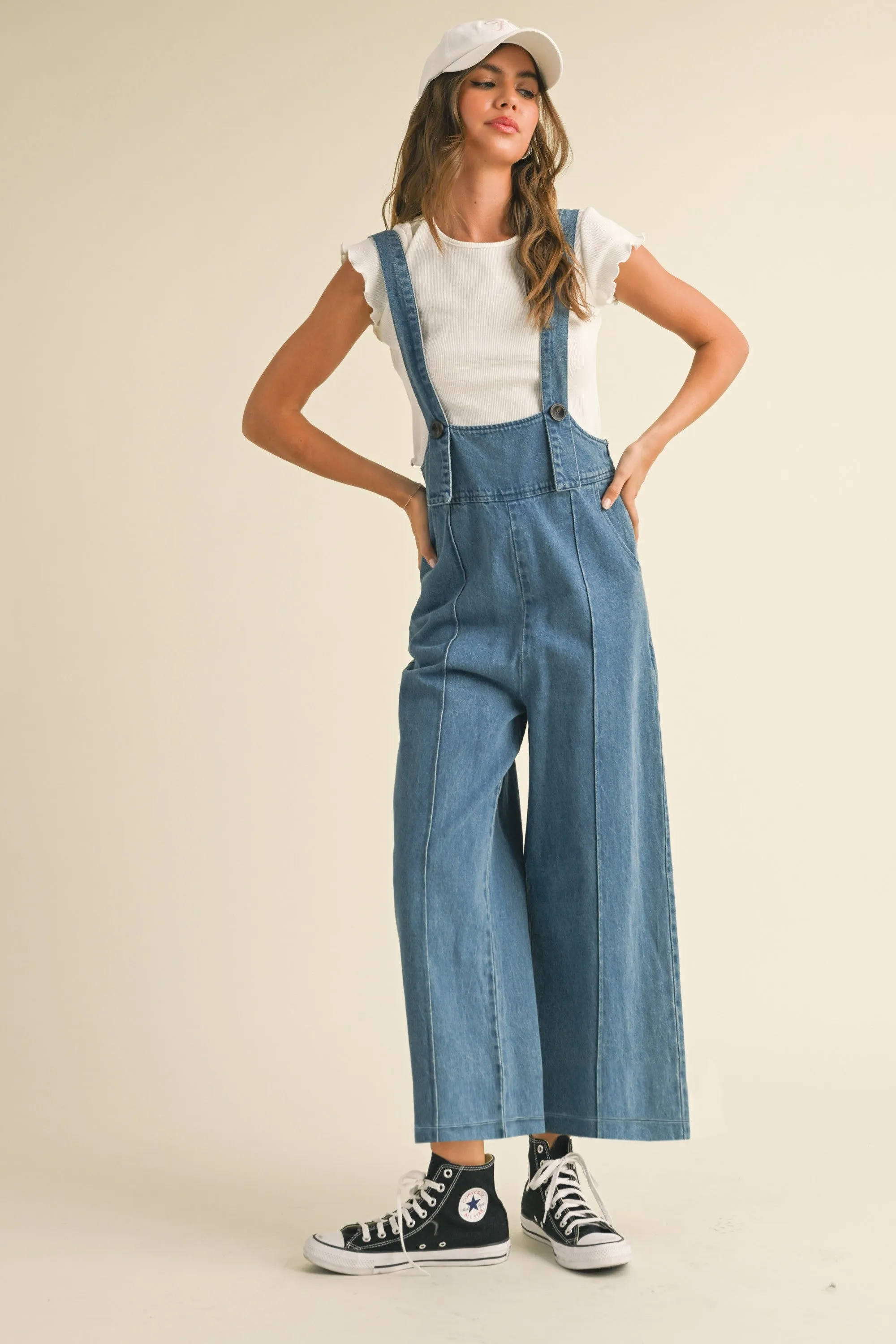 Cute Suspender Denim Jumpsuit sold by Evercado