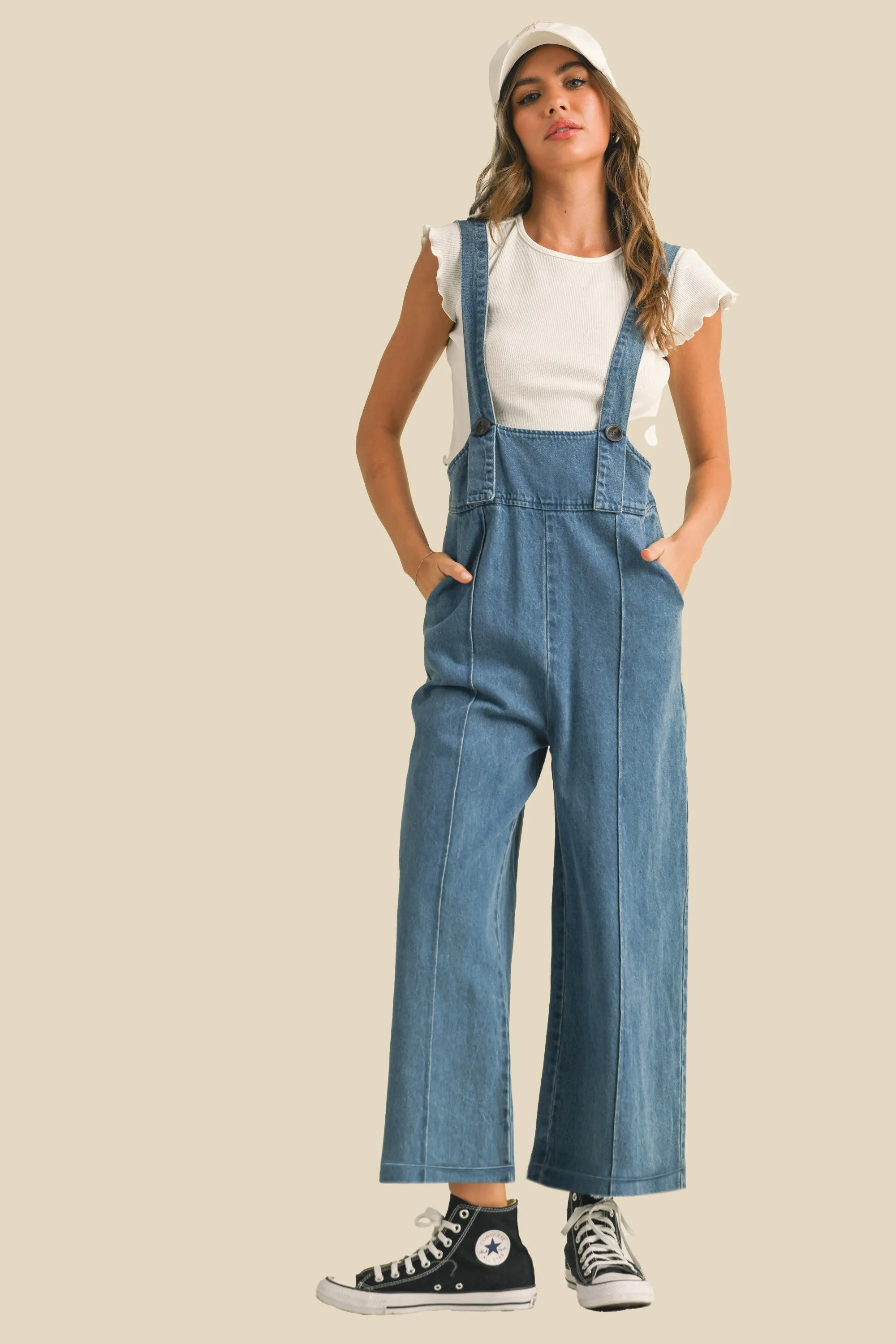 Cute Suspender Denim Jumpsuit sold by Evercado product image thumbnail 2