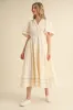 Embroidery Floral Button Down Maxi Dress sold by Evercado
