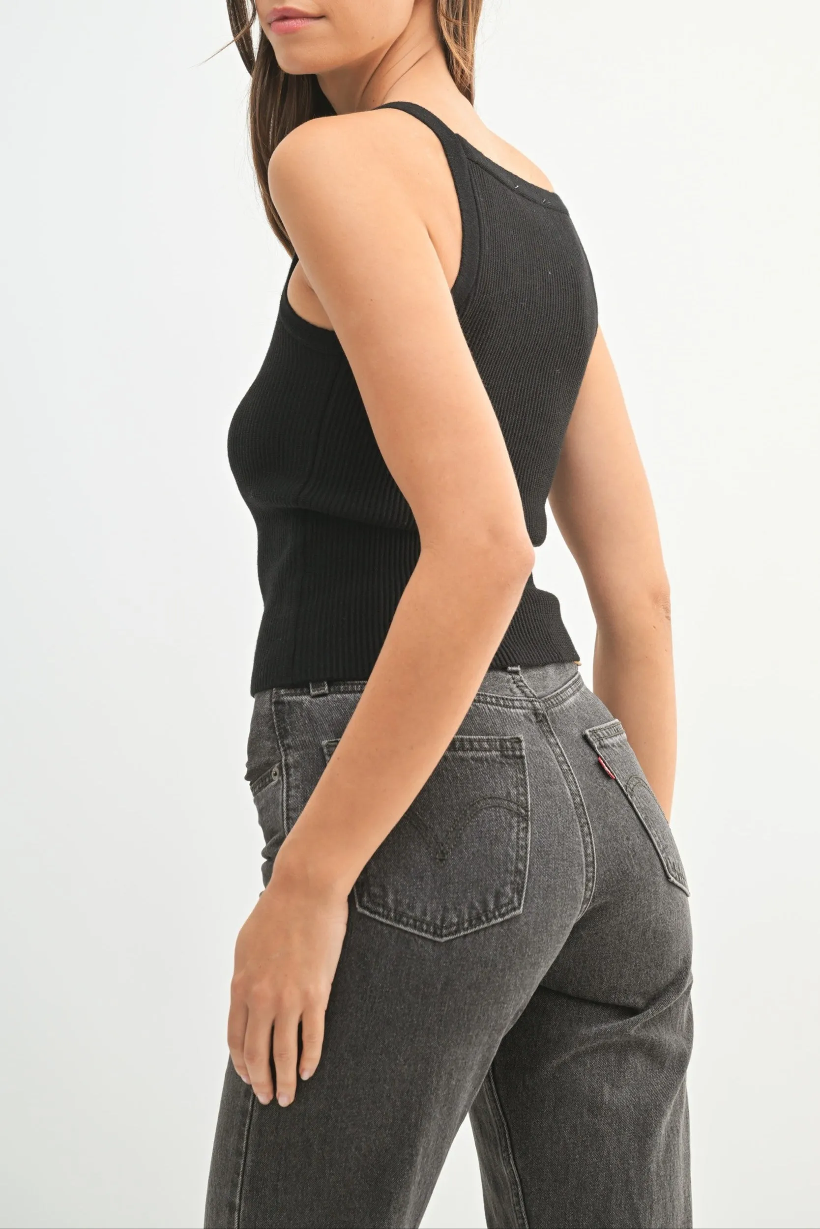 Ribbed Knit High Neck Sleeveless Top sold by Evercado product image thumbnail 4