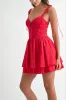 Red Lovely Lace Up Corset Mini Dress sold by Evercado