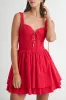 Red Lovely Lace Up Corset Mini Dress sold by Evercado