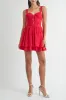Red Lovely Lace Up Corset Mini Dress sold by Evercado