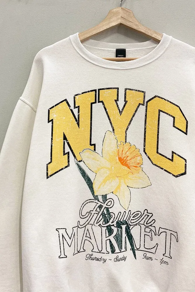 NYC Flower Market Oversized Sweatshirt sold by Evercado