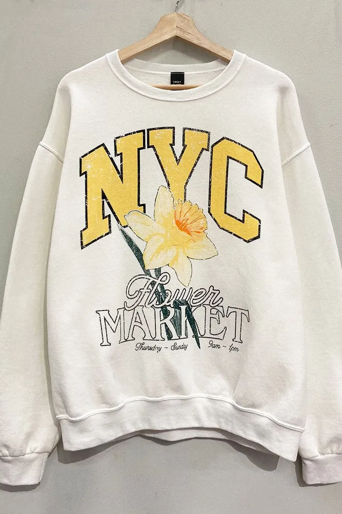 NYC Flower Market Oversized Sweatshirt sold by Evercado product image thumbnail 2