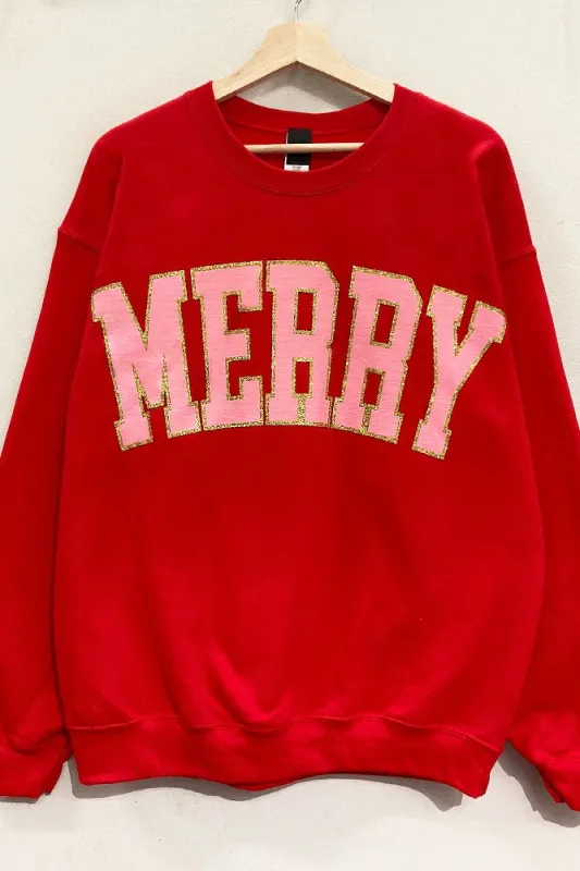 Merry Glitter Oversized Sweatshirt sold by Evercado