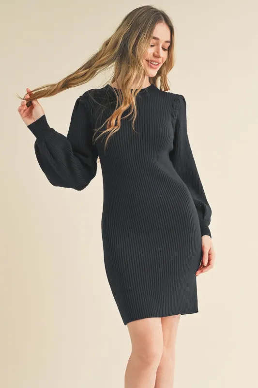 Ribbed Sweater Knit Mini Dress sold by Evercado