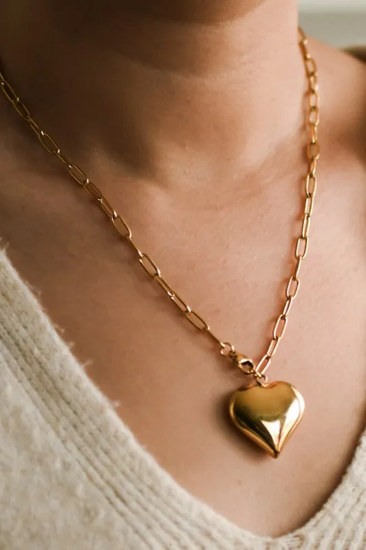 Big Heart Gold Necklace – 18K Gold-Plated Stainless Steel sold by Evercado product image thumbnail 5