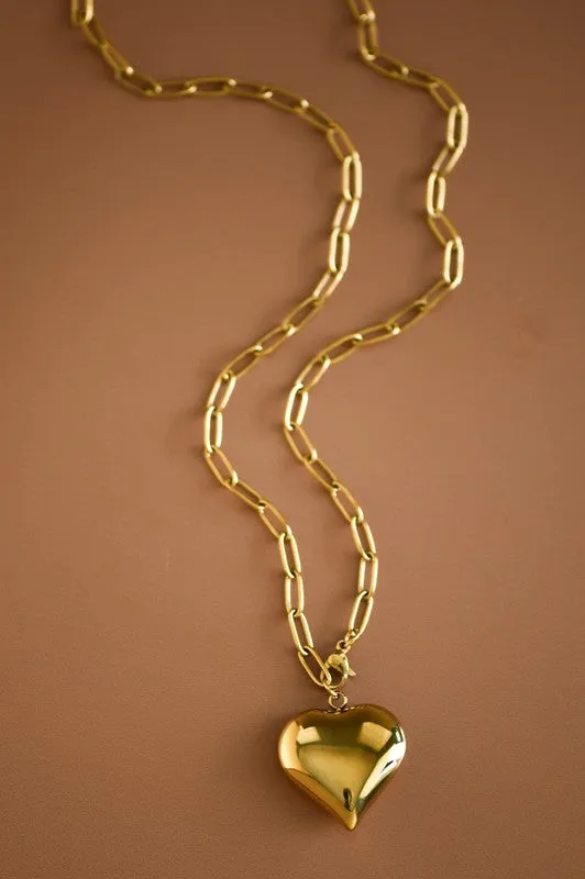 Big Heart Gold Necklace – 18K Gold-Plated Stainless Steel sold by Evercado product image thumbnail 4