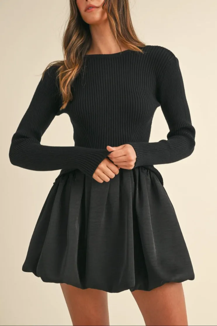 Knit Sweater with Bubble Mini Skirt Dress sold by Evercado product image thumbnail 2