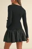 Knit Sweater with Bubble Mini Skirt Dress sold by Evercado