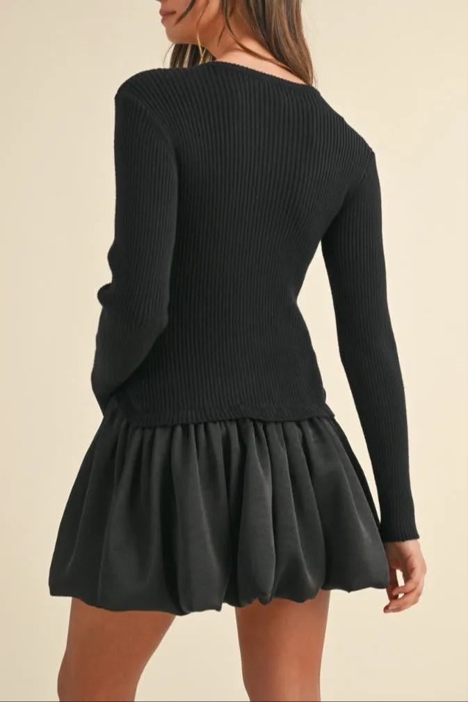 Knit Sweater with Bubble Mini Skirt Dress sold by Evercado product image thumbnail 3