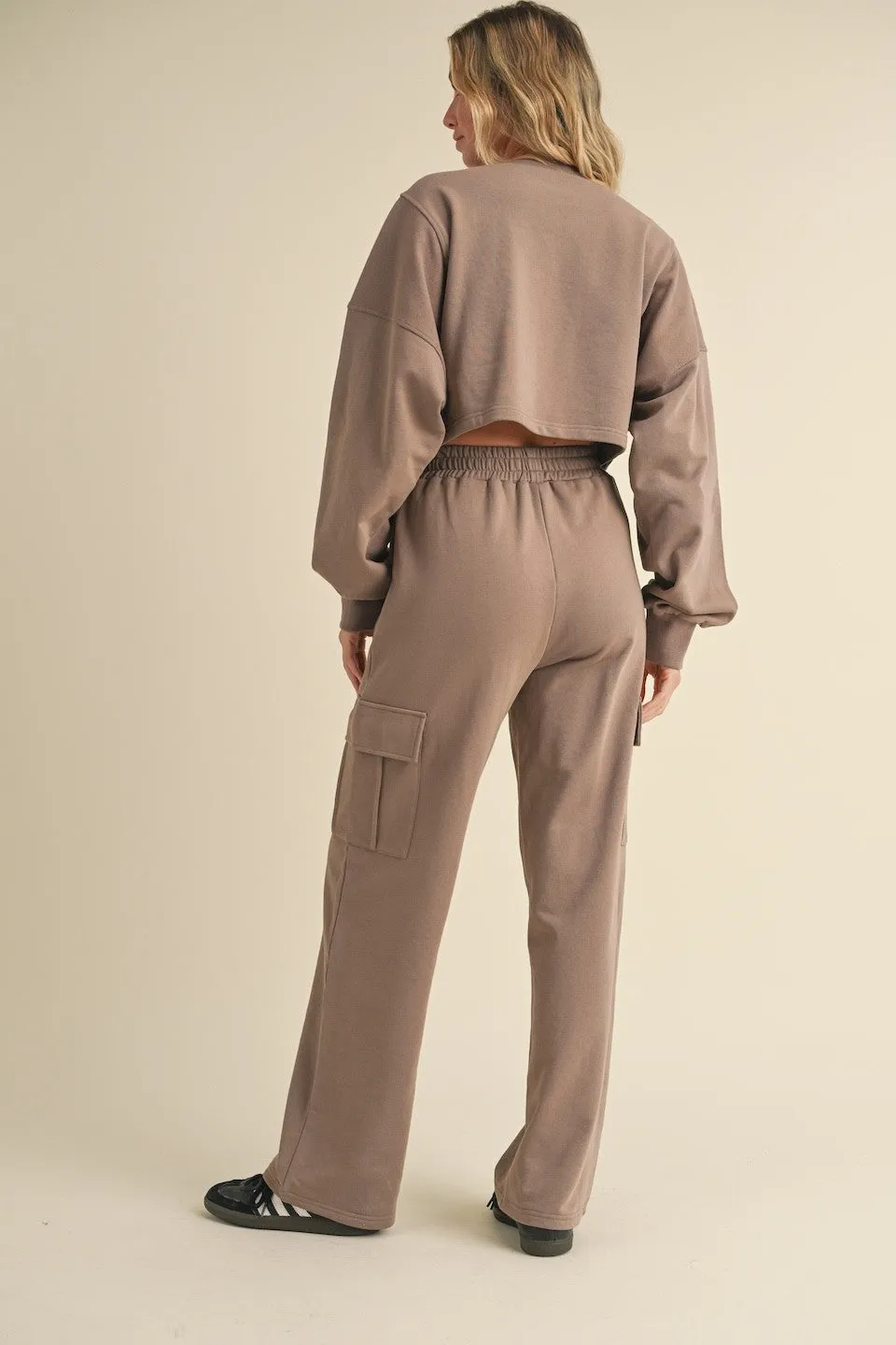 Oversized Crop Sweatshirt and Cargo Sweatpants Set sold by Evercado product image thumbnail 5