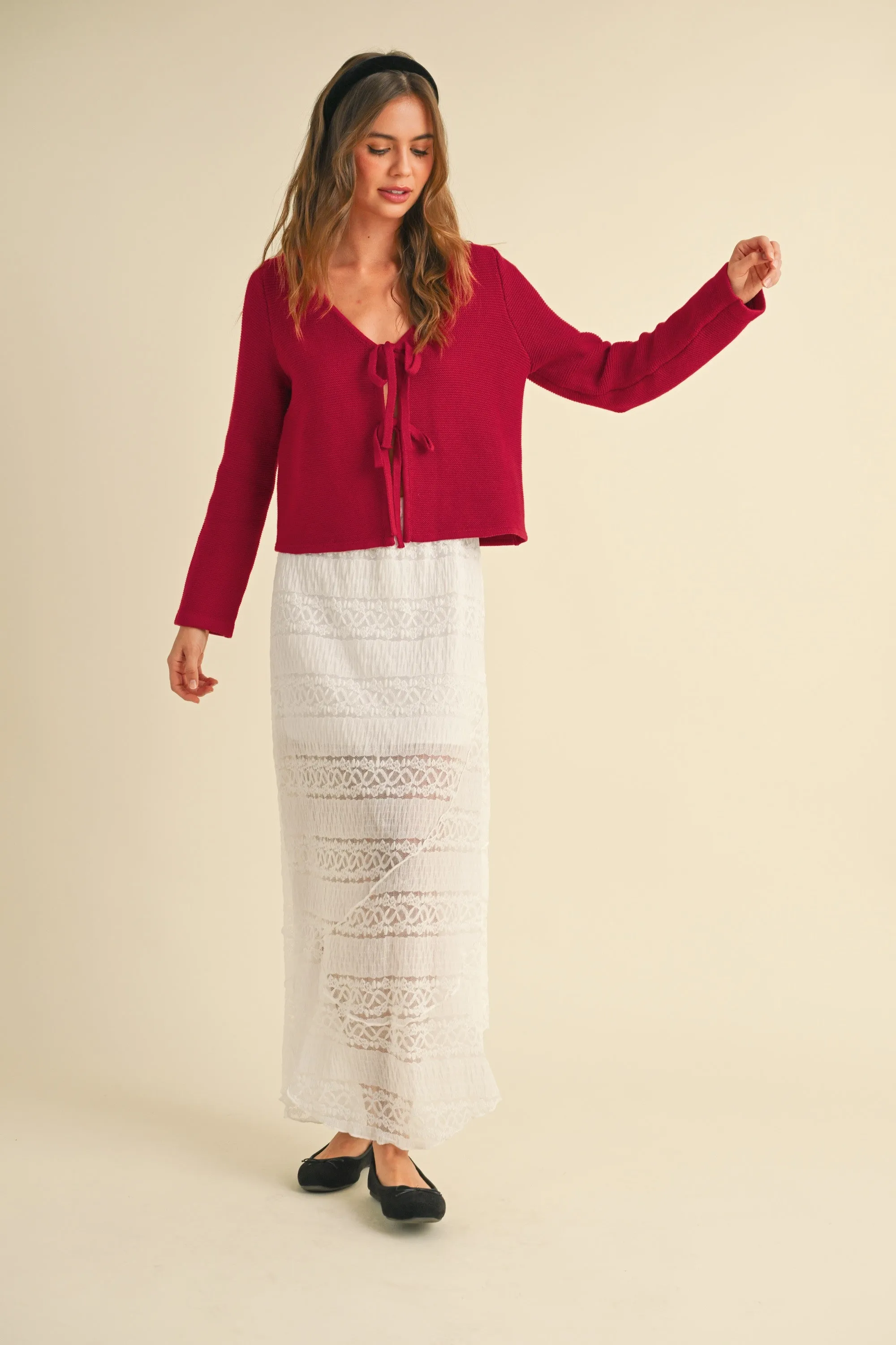 Tie Front Knit Cardigan sold by Evercado product image thumbnail 2