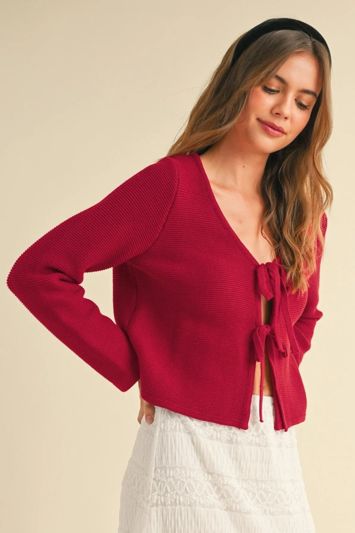 Tie Front Knit Cardigan sold by Evercado product image thumbnail 5