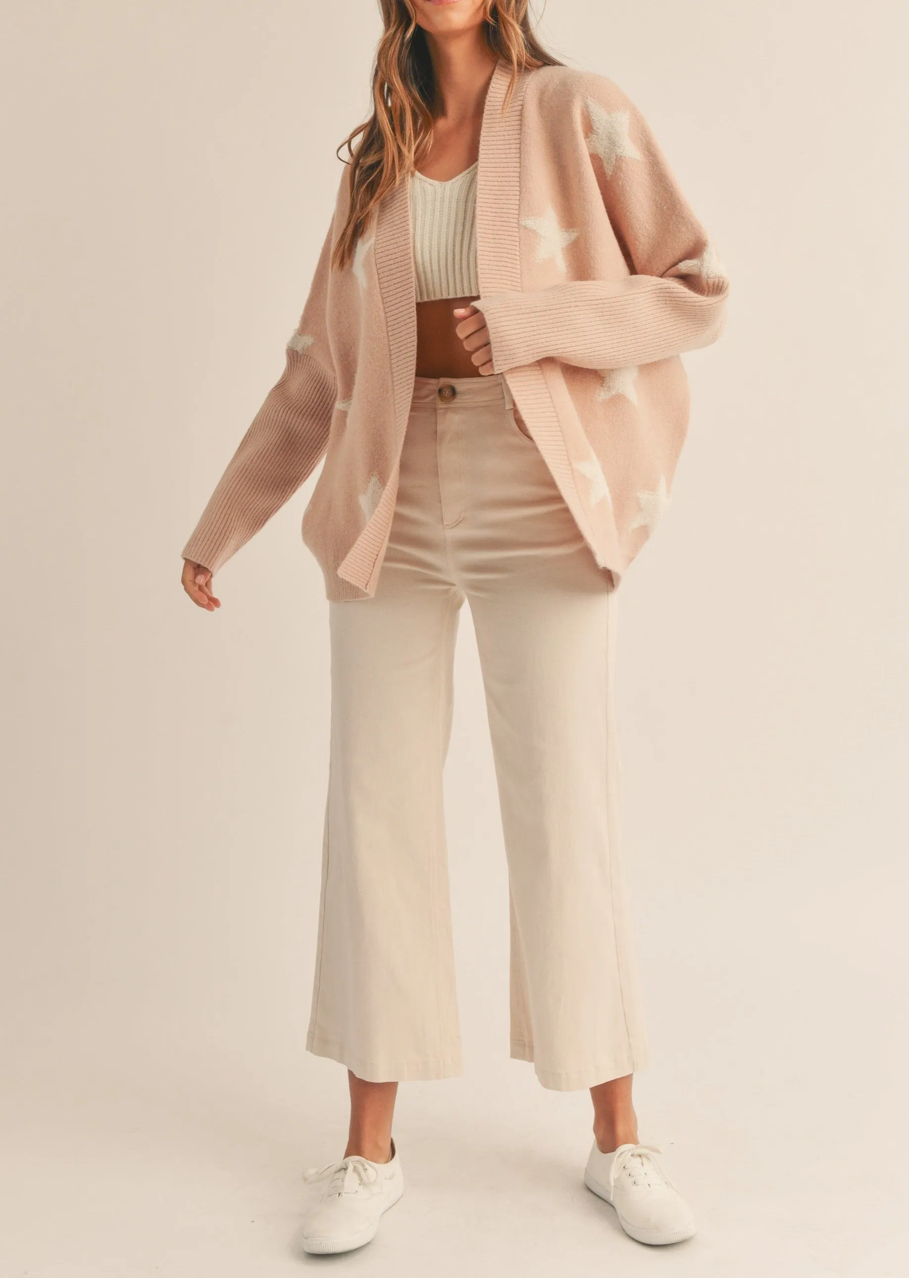 Star Open Knit Sweater Cardigan sold by Evercado