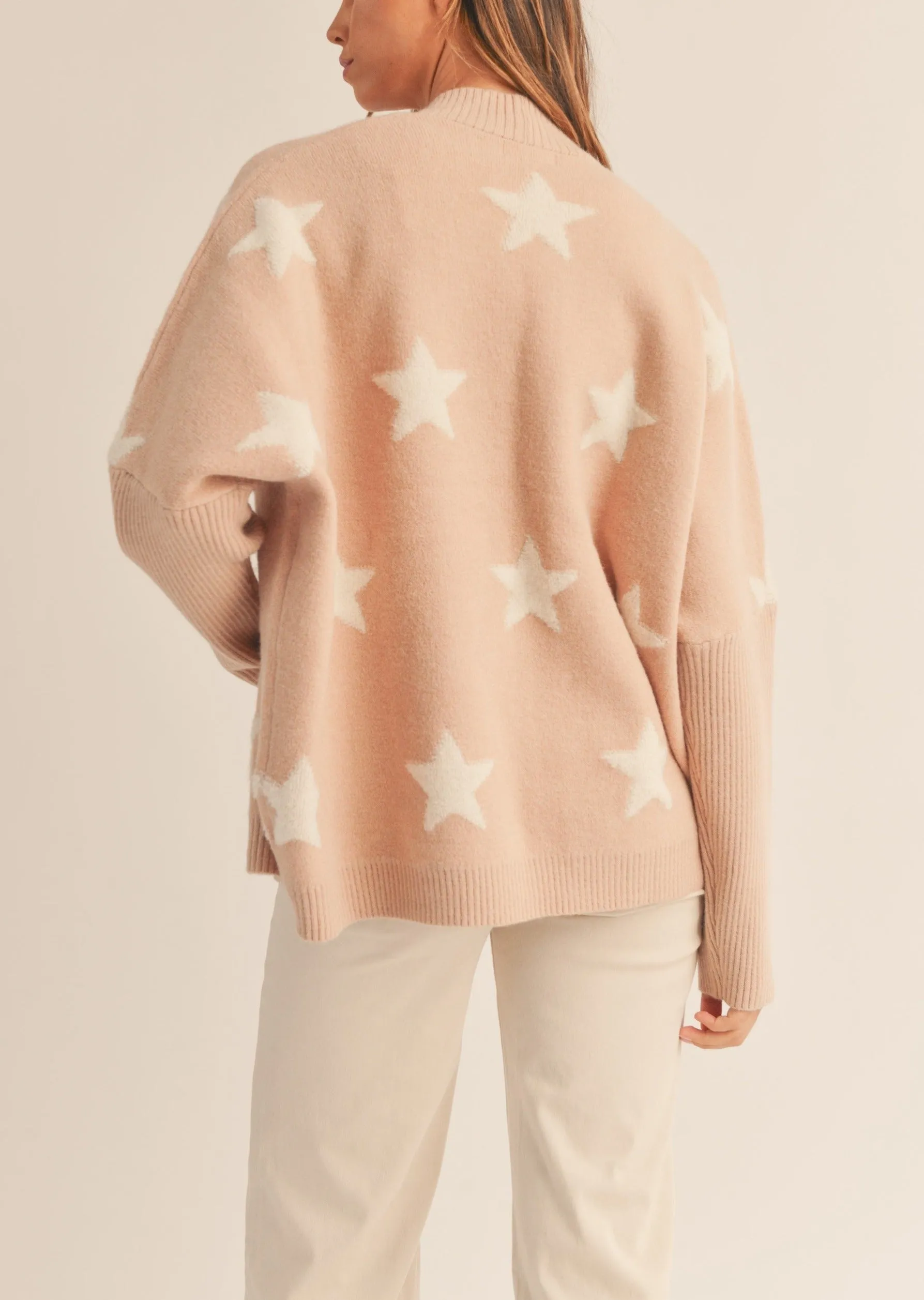Star Open Knit Sweater Cardigan sold by Evercado product image thumbnail 5